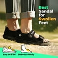thumbnail image 6 of FitVille Wide Width Mens Sandals Open Toe Sandals for Men Diabetic Shoes for Men with Arch Support, Black, 9.5 Wide, 6 of 7