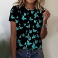 thumbnail image 2 of TSADFHJI Hauts de Noël Grande Taille pour Femmes 3TG T-Shirt Décontracté Imprimé Manches Courtes Col Rond Ample Vert Menthe, 2 of 4