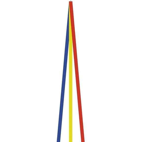 In the Breeze 3440 — 12' Red, Yellow & Blue Kite Tail — Primary Color Three Streamer Kite Tail