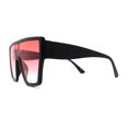 thumbnail image 4 of SA106 80s Flat Top Shield Robotic Plastic Sunglasses Matte Black Red, 4 of 4