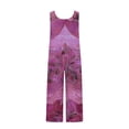 thumbnail image 7 of Xdegoge Jumpsuit for Women Sleeveless Crewneck Wide Leg Jumpsuits Fashion Floral Prints Boho Hawaiian Overalls Vintage Casual Loose Bib Pants with Pockets, 7 of 7