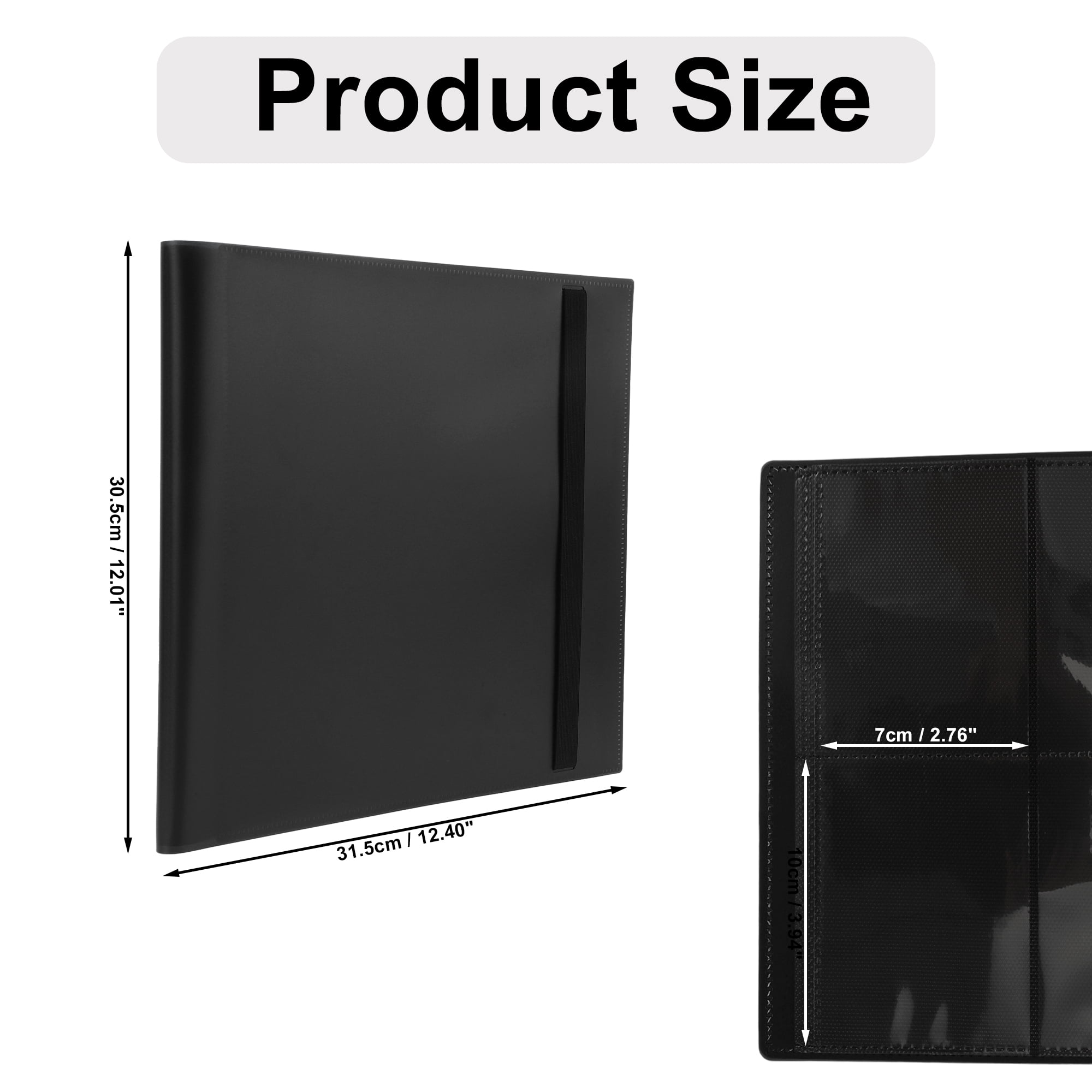 12 Pockets Card Binder with 480 Sleeves Trading Card Collector Album Holders Black