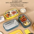 thumbnail image 3 of Bento Lunch Box, Stainless Steel Lunch Food Container, Insulated Lunch Containers Bento Box Food Storage Containers With Separate Compartments, For Students School Office, 3 of 8