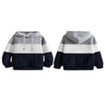 thumbnail image 3 of Jacquard Contrast Color Hooded Long Sleeve Tops for Men, 3 of 5