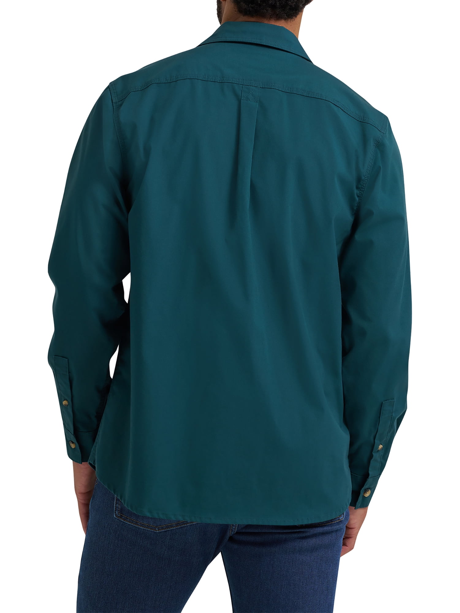 Wrangler® Men's and Big Men's Relaxed Fit Long Sleeve Woven Shirt, S-5XL