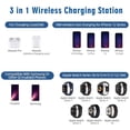 thumbnail image 4 of Wireless Charger, 3 in 1 Qi Fast Wireless Charging Station Charger Stand Fit for iPhone 12 11 Pro Max, Samsung Galaxy Phones, iWatch 6 5 SE, AirPods Pro, 4 of 9