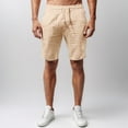 thumbnail image 2 of Youmylove Trendy Mens Shorts Men's Summer Linen Shorts With Pockets Short Trousers Beach Shorts Classic Relaxed Fit Short, 2 of 9