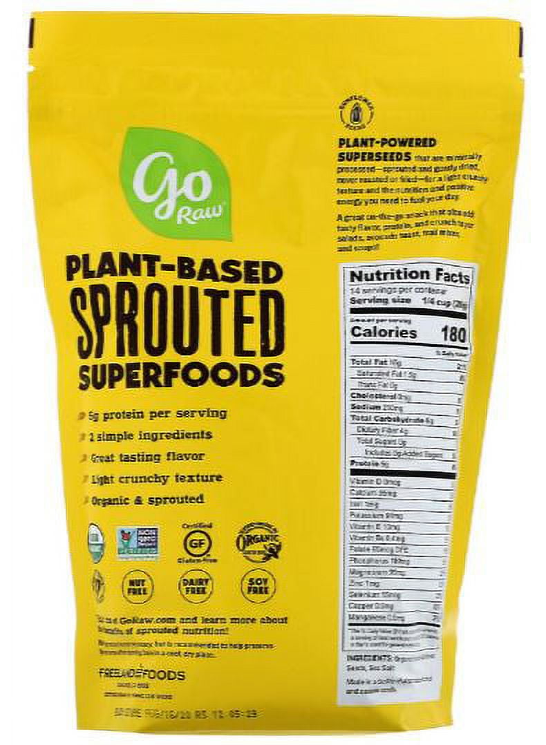 Go Raw - Organic Sunflower Sprouted Seeds - Case of 6 - 16 oz.