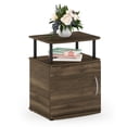 thumbnail image 4 of Furinno Jaya 2-Tier Side Table, Rustic Brown Closed Storage End Table, Night Stand, Bedside Table for Living Room, Bedroom, Home Office, Brown Walnut/Black, 4 of 5