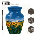 thumbnail image 2 of JAGASY Sunflower Funeral Urn for Child, Blue Small Keepsake Urns for Human Ashes, Sunset Mountain Sunflower Field Decorative Urns for Friends, Memorial Cremation Urn for Boy & Girl, (3 Inch), 2 of 7