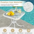 thumbnail image 3 of Ktaxon 18in Patio Side Table with Tempered Glass, Outdoor End TableTable with Metal Frame (Square, White), 3 of 8