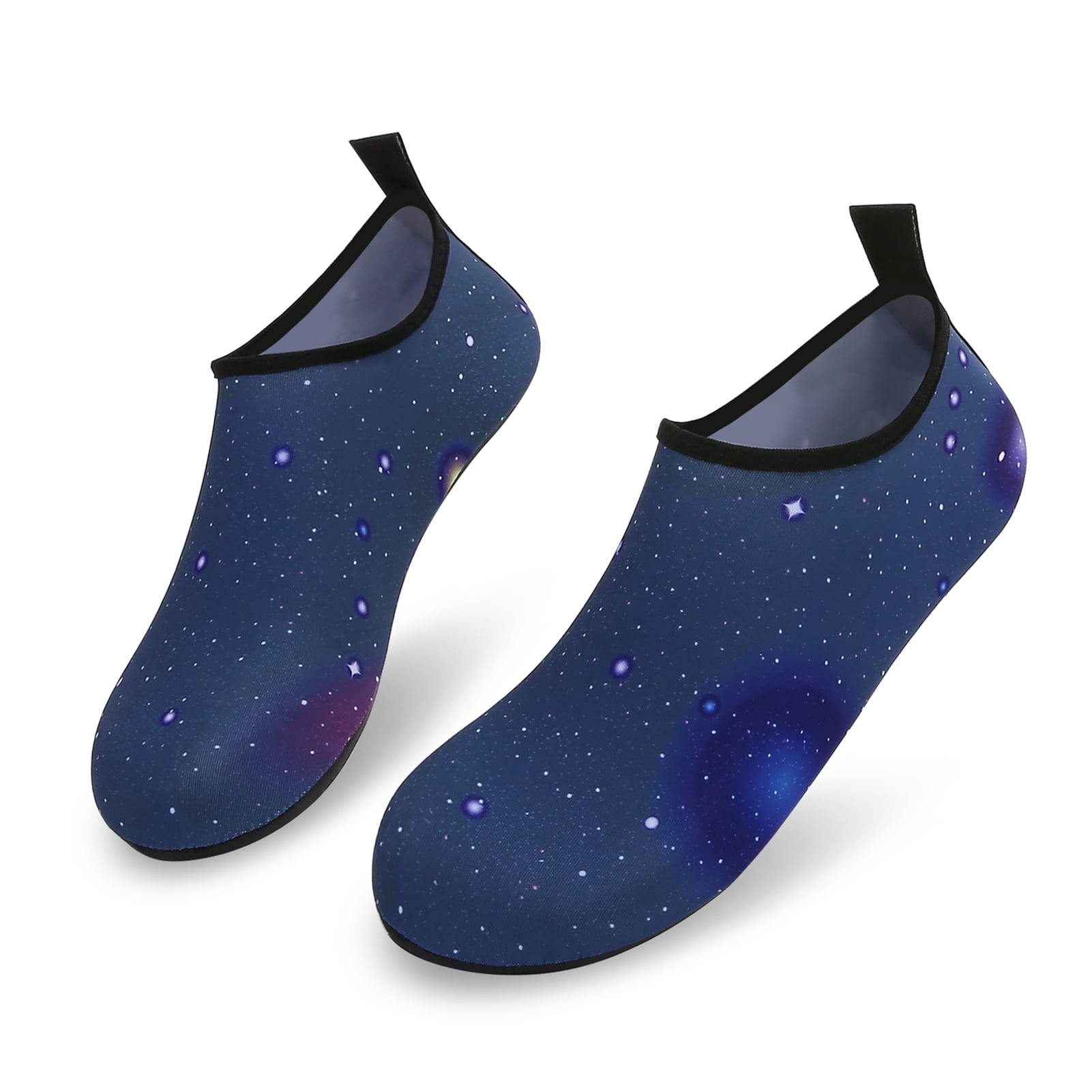 Men and Women a Slip On Barefoot Quick-Dry Beach Aqua Yoga Water Shoes (Space/Black, 5.5-6.5 Women/5-5.5 Men)