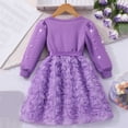 thumbnail image 5 of Miluxas Girls Tutu Dresses Long Sleeve Dress for Little Girls Flower Ruffle Winter for Princess Holiday Party Purple 7-8 Years, 5 of 9