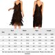 thumbnail image 2 of Vestido Suspendido Vestido de tirantes de espagueti para mujer Vestido de flecos para fiesta de graduación con borlas de lentejuelas (Negro M) Kuymtek para Mujer Negro T L, 2 of 7