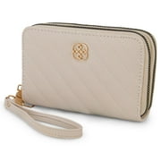 Daisy Fuentes Diagonally Quilted Compact Wallet for Women, Birch
