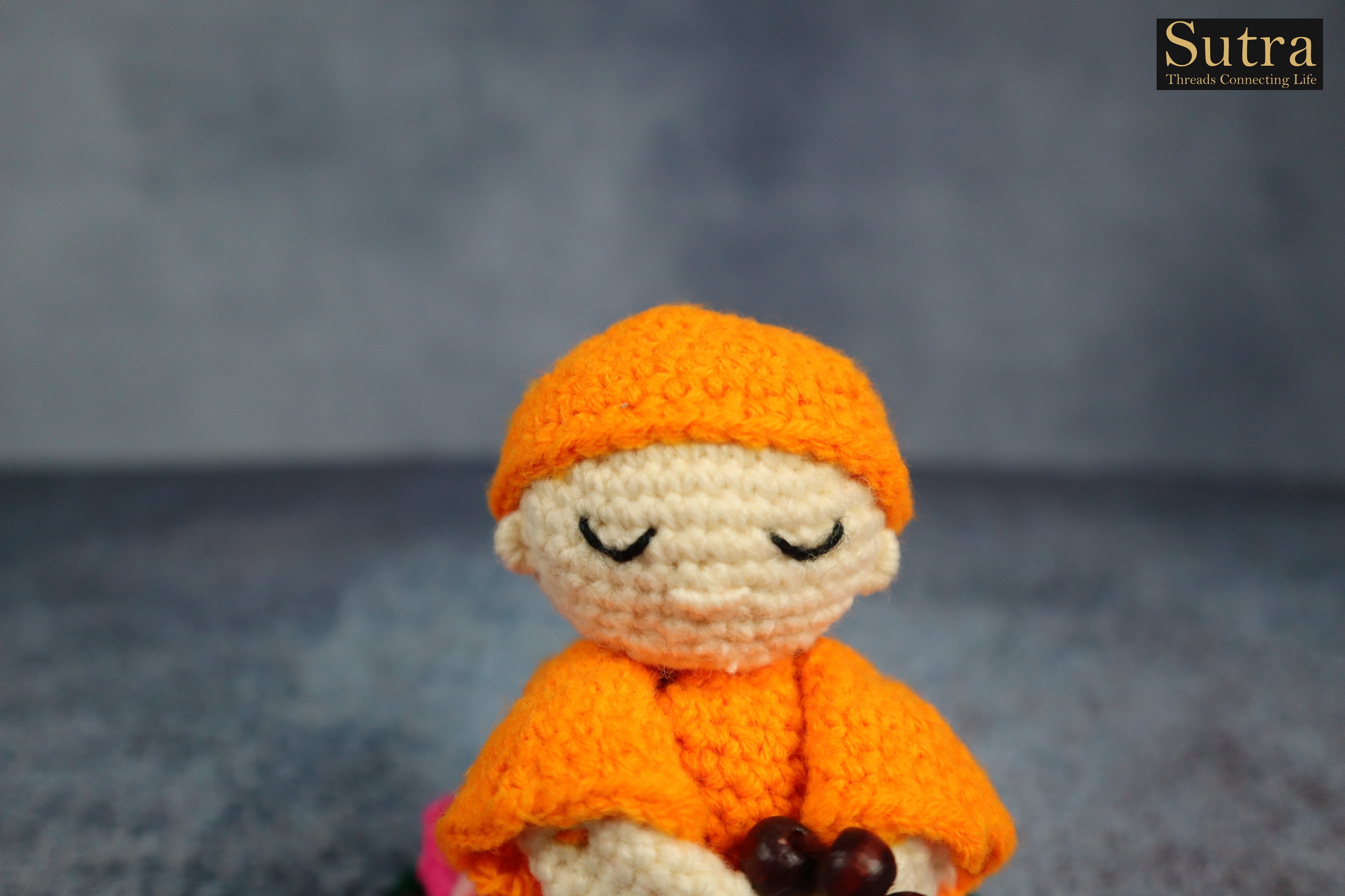 Gift for religious friends,Serene and Artistic Home Décor, Crochet buddha doll, Amigurumi big buddha, Happy monk
