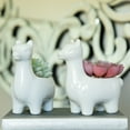 thumbnail image 2 of Flora Bunda 5" Empty Ceramic Llama,Set of 2, Pink, 2 of 5