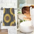 thumbnail image 6 of Coolnut Hand Towels Anime Sunflowers Patterned 2 PCS, Cotton Bath Towel for Drying Face Hands Body Decorative Water Absorbent Lightweight Towels for Bathroom Ktichen Travel Gym, 16"x28", 6 of 6