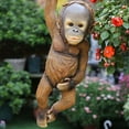 Garden Decorations Outdoor Monkey Statue, Hanging Simulation Resin