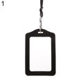 thumbnail image 3 of Funie Fashionable ID Badge Card Holder Faux Leather Frame Clear Case Cover Lanyard, 3 of 8