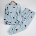 thumbnail image 2 of Women's Pajama Sets Long Sleeve Sleepwear Loungewear Warm Suit For Winter Coral Velvet 2025 New Thickened Plus Velvet Large Size Casual Wearable Home Clothes Plus Size Womens Clothing, 2 of 7