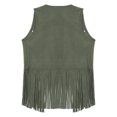 thumbnail image 4 of zdhoor Men's Cowgirl Costume Sleeveless Fringe Waistcoat Western Cowboy Tassel Vest Cosplay Outfits Army Green XXL, 4 of 4