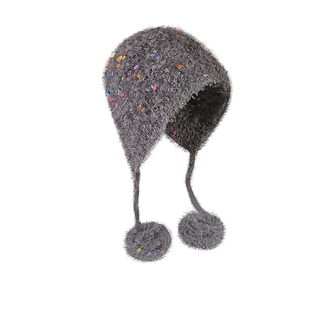 Sombreros de invierno para mujer, cálidos, de punto, estilo coreano, de lana, con cuerda larga, resistentes al frío, para exteriores, a prueba de viento, de hilo acrílico, para hombre.