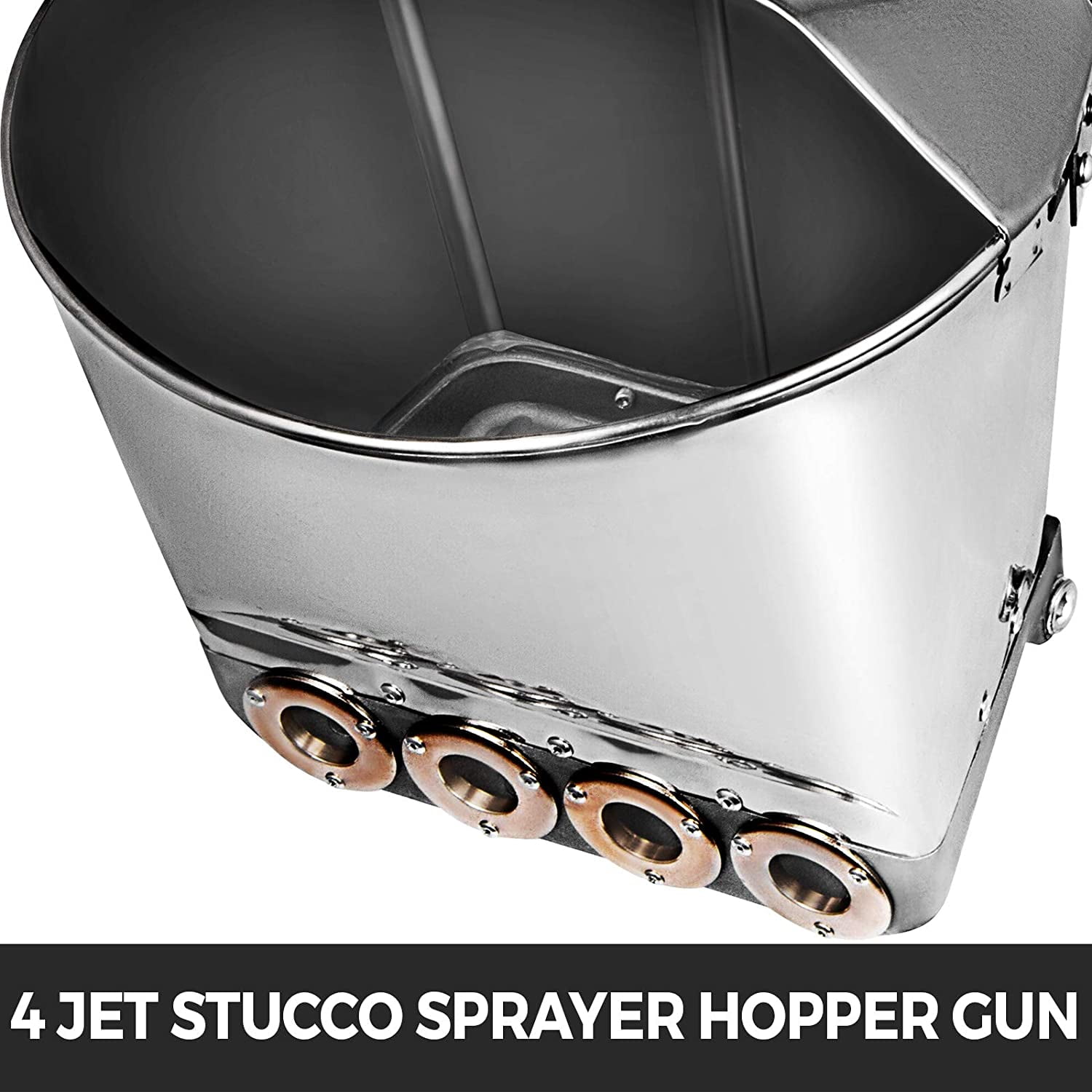 Cement Mortar Sprayer Hopper 4 Jet Paint Wall Concrete Tool Stucco Gun Spray 