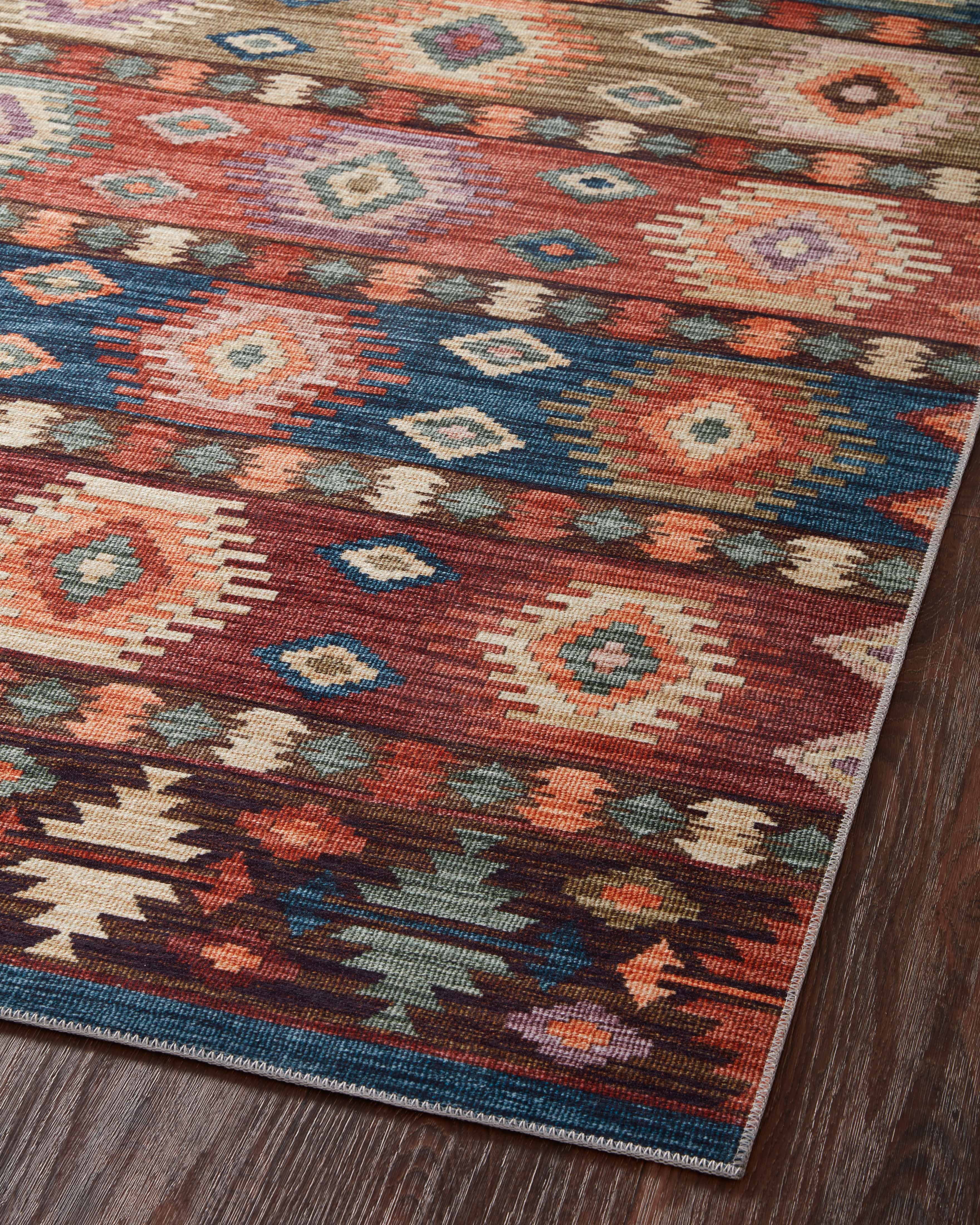 Turkish & Persian Kilim-Style Zion Fiesta, Multi 7-6" x 9-6" Area Rug