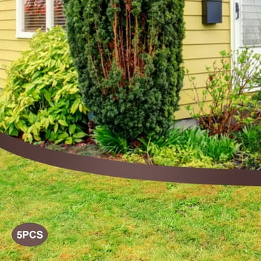 4"x39" 5x Metal Landscape Edging Steel Lawn Edging Bendable Metal Garden Barrier Brown