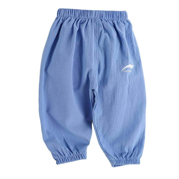 Gibobby Toddler and Baby Joggers Pants - Baby Pants Cotton Elastic Waist and Ankles Baby Sweatpants Joggers(Blue,12-18 Months)