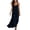 Navy, variant on LEAVINGSUO Summer Dresses For Women Round Neck Thin Spaghetti Straps Sleeveless Skirt Solid Loose Casual Maxi Dress Black S