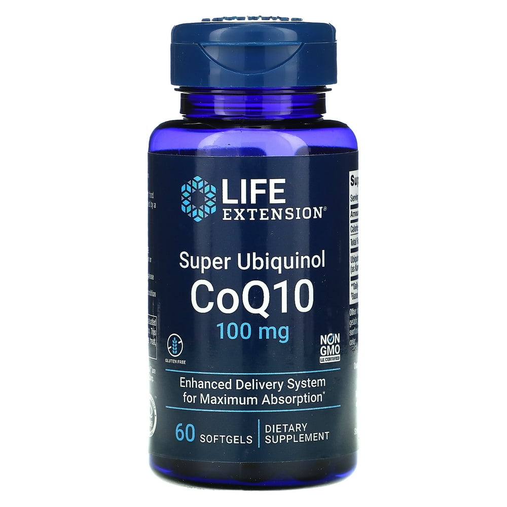 Life Extension Super Ubiquinol CoQ10 Softgels, 100mg, 60 ...