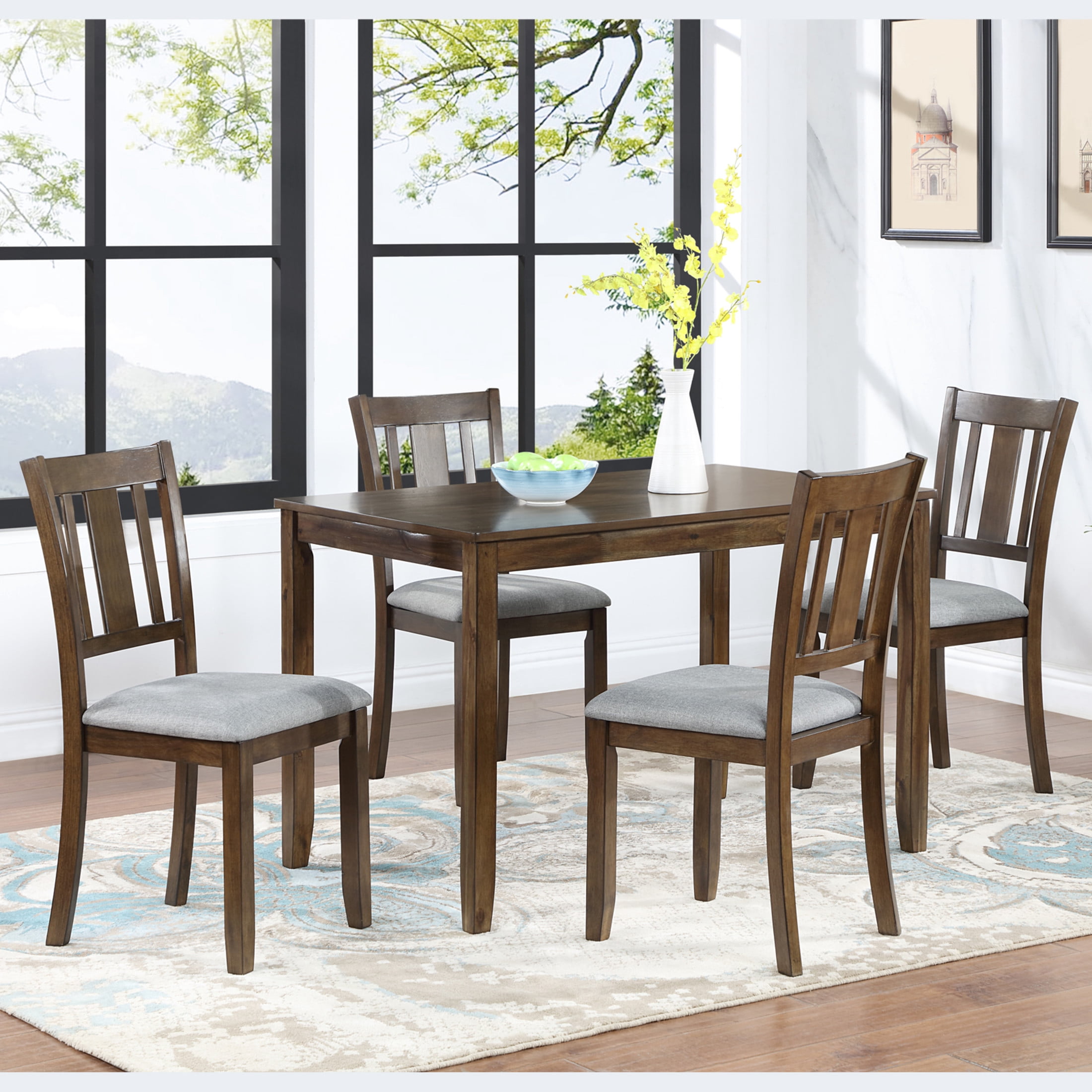 Noble House 45.5" Rectangular Wooden Dining Table, 4 Person Kitchen Table for Small Spaces, Walnut