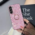 thumbnail image 2 of Bling Glitter Case for Samsung Galaxy S23+ Plus for Women Girls,Cute Sparkle Soft TPU Cover with Ring Kickstand Phone Case for Samsung Galaxy S23 Plus CZ-Rose Gold, 2 of 11