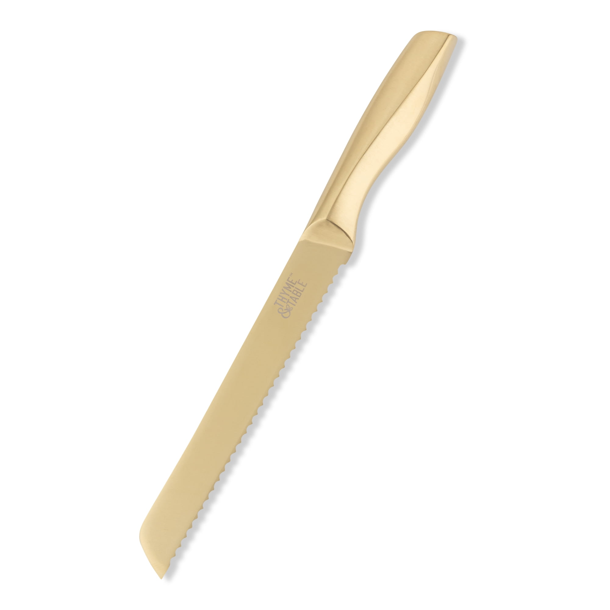 Thyme & Table 15-Piece Knife Block Set with Sharpener - Champagne