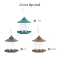 thumbnail image 3 of Comedero para aves colgante impermeable al aire libre, diseño hexagonal en gris, fabricado en PP+PS, fácil de limpiar y desmontar, compartimento transparente para semillas, material duradero y no, 3 of 6