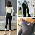thumbnail image 6 of Fleece Leggings for Women Winter Warm Tights Plus Size Snow Pants Lined Thermal Clothes Black-6 M, 6 of 9