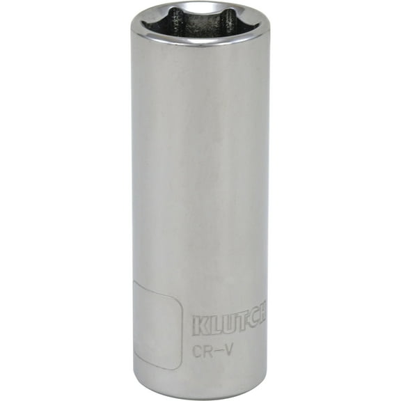 Klutch Deep Socket, Metric, 22mm, 1/2in.-Drive, 6-Pt.
