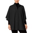 thumbnail image 1 of Anne Klein Womens Zip Front Cape Jacket, Black, Plus Size, 0X, 1 of 1