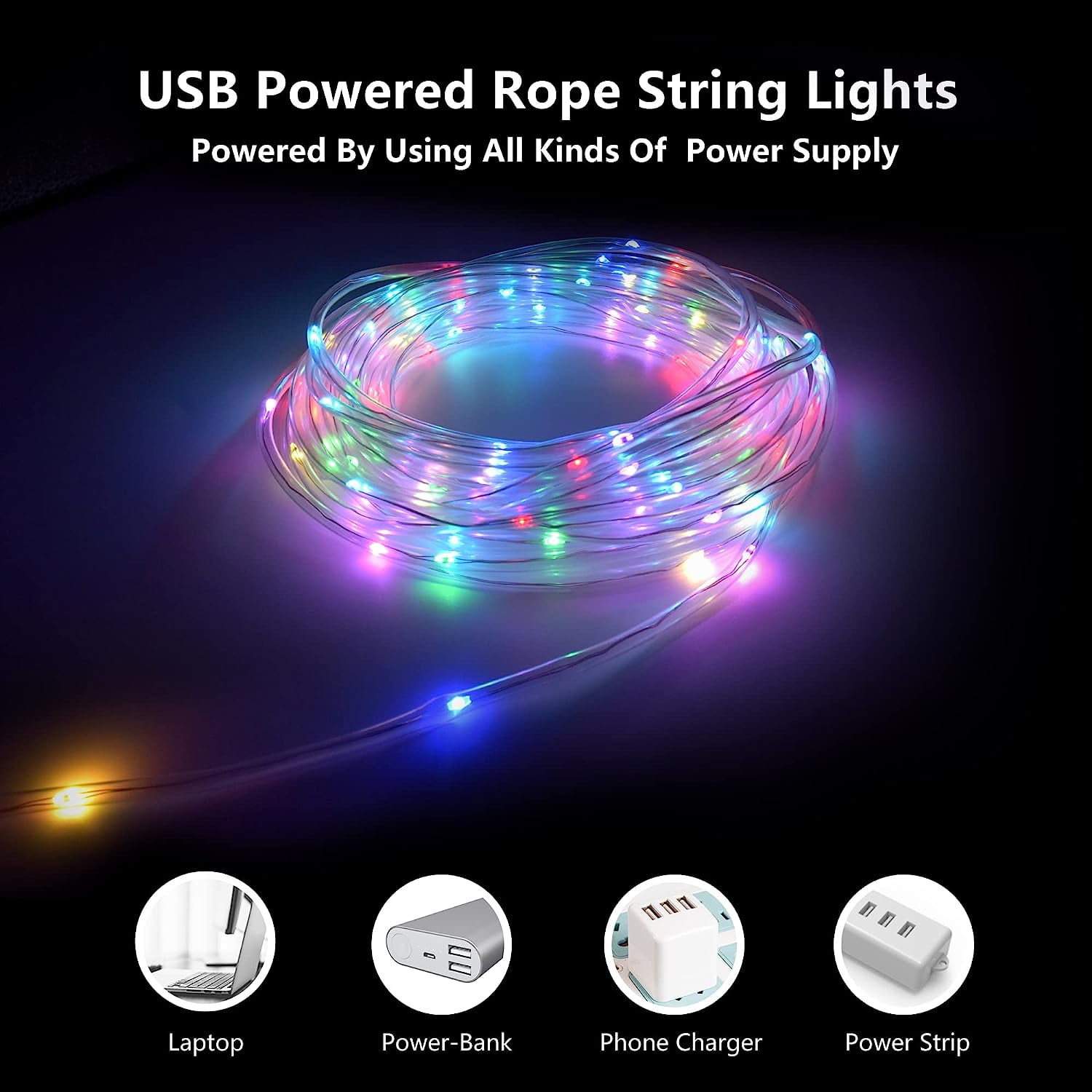 Usb powered sale led rope light