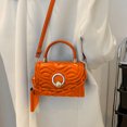 thumbnail image 5 of Bolso de mano multicolor fresco de primavera y verano, de piel sintética, para colgar al hombro, de dos piezas, de color naranja y rojo, 5 of 5