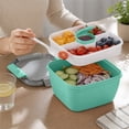 thumbnail image 6 of Salad Lunch Container To Go,1pcs Double Layered Salad Bowl for lunch,Leakproof Plastic Lunch Container,Salad Dressings Container for Salad Toppings,Snacks,Fruit,6x6x3.38 inch, 6 of 6