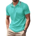 thumbnail image 3 of LRGSHF Men's Summer Polo Shirts Short Sleeve Solid Color Basic Golf Work Collared T Shirts Quick Dry Lightweight Comfortable Tops, 3 of 5