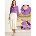 thumbnail image 2 of DARING DIVA Women's Elegant Cowl Neck Office Satin Blouse XS Purple, 2 of 6