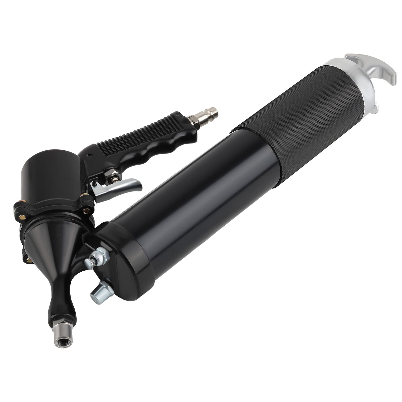 Pneumatic Air Operated Grease Gun 6000 PSI Heavy Duty Aluminum 14 oz Capacity with Flex Hose for Vehicle Lubrication, Tractors, Chassis, Ball Joints and Machinery, SKU 52618290