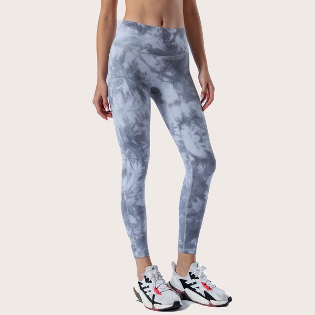 Pantalones de yoga color nude para primavera y verano, pantalones de fitness de yoga teñidos anudados con cintura alta y levantamiento de cadera para mujer