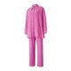 thumbnail image 3 of VISgogo Conjunto de trajes casuales para mujer, camisa de manga larga con cuello de solapa de color sólido, pantalones de cintura elástica a juego VISgogo moda, 3 of 9