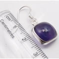 thumbnail image 3 of SilverStarJewel 925 Pure Silver Purple Amethyst Cabochon Cushion Earrings 1 1/8" 4.5 Grams, 3 of 3