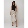 thumbnail image 2 of Printed Bodycon Satin Midi Skirt with Slit, 2 of 5